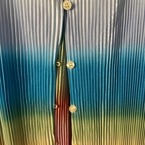 Easel Multicolor Striped Button Down Shirt - Picture 3 of 5